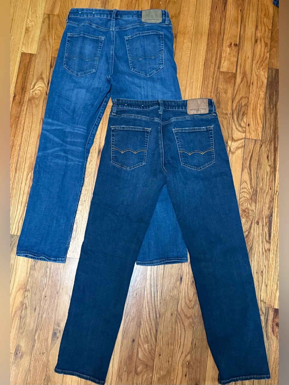 American Eagle Lot Of 2 Men's 30x30 Original Straight Dark/Med Wash Flex Jeans